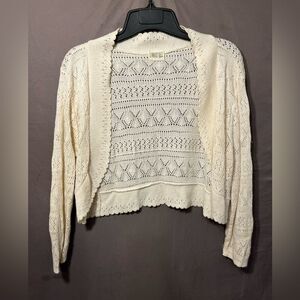 Sweet Kizz Open Long Sleeve Beige Cardigan